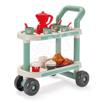 Zsúrkocsi Breakfast 100% Chef Écoiffier teáskészlettel croissanttal és sütivel 22 részes 18 hó-tól