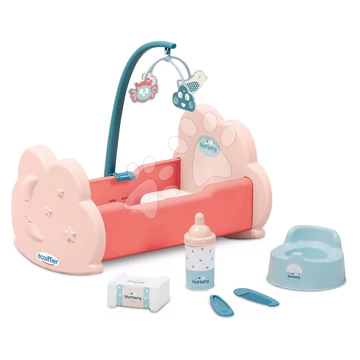Kolíska s kolotočom Nursery Écoiffier s doplnkami pre 30 cm bábiku od 18 mes ECO1835