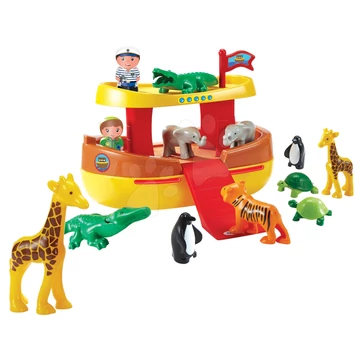Építőjáték Abrick Noé bárkája Écoiffier 12 állatkával és 2 figurával 18 hó-tól
