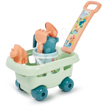 Húzható kiskocsi Garnished Dino Troley Écoiffier vödörrel és homokozóformával 18 hó-tól