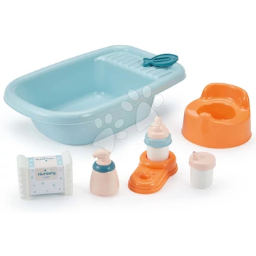 Babakád bilivel Garnished Bathtub Vert Azur Écoiffier kiegészítőkkel 30 cm játékbaba fürdetéséhez 18 hó-tól