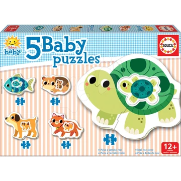 Educa puzzle legkisebbeknek Baby 5 - Állatok teknőssel 17573