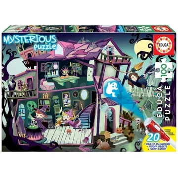 Puzzle Mysterious Ghost House Educa 100 darabos - lámpával látható világitó szellemek 6 évtől