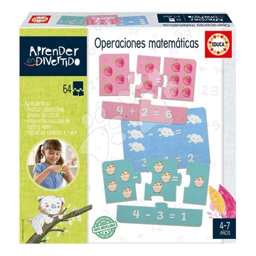Oktatójáték matematikai egyenletek Educa Számolni tanulok ábrák révén 64 darabos spanyolul 4 évtől EDU18699