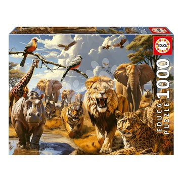 Puzzle Wild Animals Educa 1000 darabos és Fix ragasztó 11 évtől EDU19920