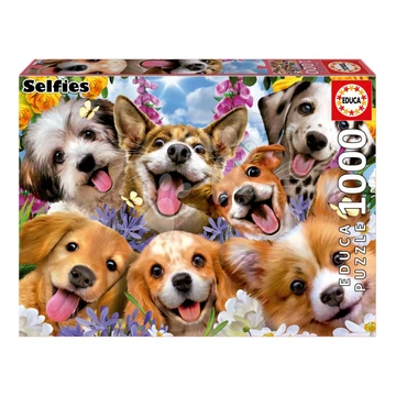 Puzzle Puppies Selfie Educa 1000 darabos és Fix ragasztó 11 évtől EDU19931