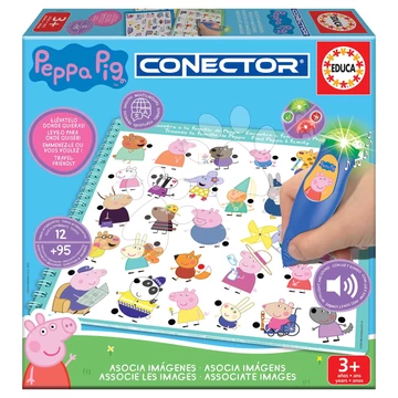 Spoločenská hra Peppa Pig Conector Educa s inteligentným perom so zvukom a svetlom 95 otázok v španielčine francúzštine portugalčine angličtine od 3 rokov EDU20218
