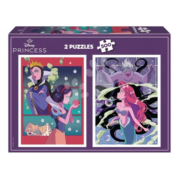 Puzzle Villains versus Princesses Disney Educa 2x500 darabos és Fix ragasztó