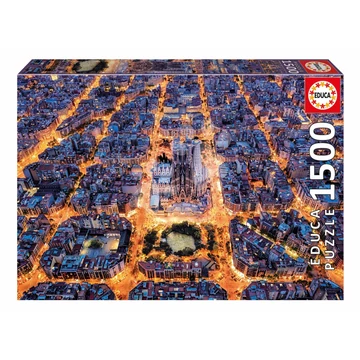 Puzzle Barcelona from the Air Educa 1500 dielov a Fix lepidlo od 11 rokov EDU20285