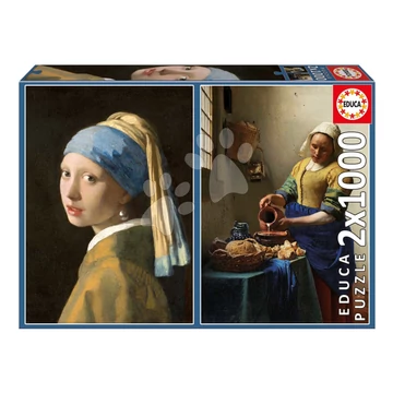 Puzzle Vermeer Educa 2x1000 dielov a Fix lepidlo od 11 rokov EDU20309