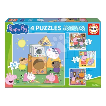 Puzzle Peppa Pig Progressive Educa progresszív 12-16-20-25 darabos 5 évtől EDU20326