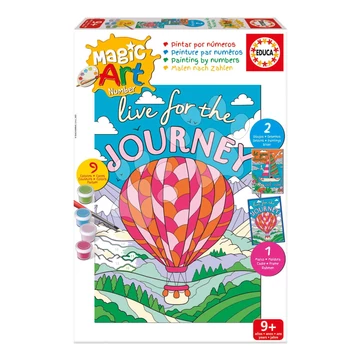 Festés számok szerint Közlekedési eszközök Magic Art Number Vehicles Educa 2 kép kerettel és 9 szín ecsettel és palettával 9 évtől