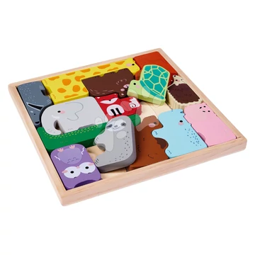 Fa állatkás kirakó Animalset in Wooden Box Eichhorn 14 fajta 12 hó-tól