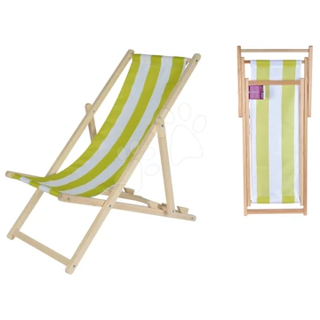 Fa összecsukható nyugágy gyerekeknek Outdoor Kids Sunchair Eichhorn csíkos huzattal UV szűrővel 40 kg teherbírás