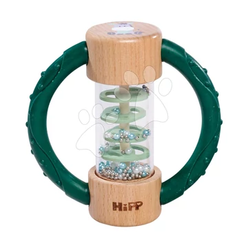Fa csörgő Baby HiPP Sound Rattle Eichhorn fogantyúval hengerrel golyókkal 3 hó-tól