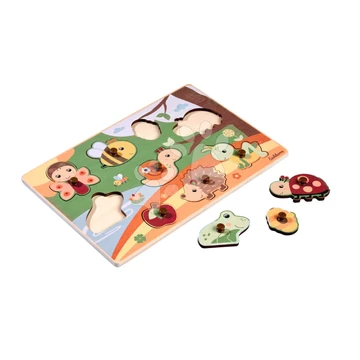 Fa formaillesztő puzzle állatok Pin Puzzle Eichhorn 2 különböző fajta 10 darabos 24 hó-tól EH6841