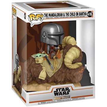 Funko POP! Deluxe: Mandalorian - Mando on Bantha with Child figura #416