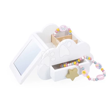 Fa ékszerdoboz Egyszarvú Jewellery Box Unicorn Janod nyaklánccal és karkötővel J06462