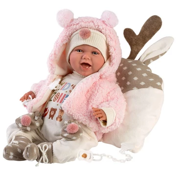 Llorens: Mimi újszülött 40cm-es síró kislány baba Kid's Zone pulcsiban