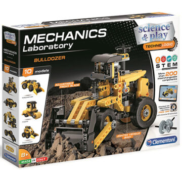 Science & Play: Mechanikus Labor Bulldózer 10 az 1-ben építőjáték - Clementoni