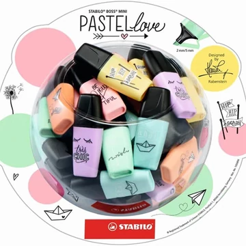 Stabilo: BOSS Mini Pastellove 50db-os szövegkiemelő szett átlátszó displayben