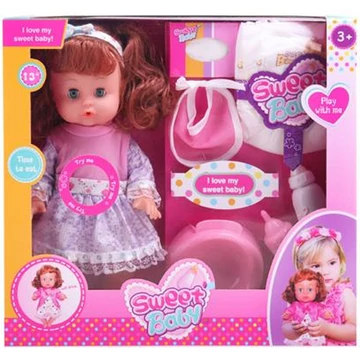 Sweet Baby Pisilő baba hanggal és kiegészítőkkel 33cm
