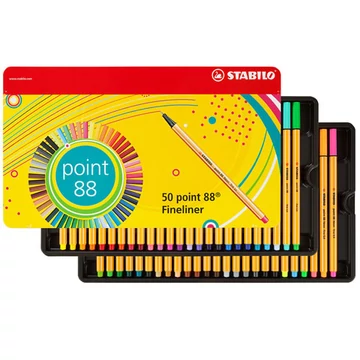Stabilo: Point 88 fém dobozos 50 db-os tűfilc szett 0,4mm