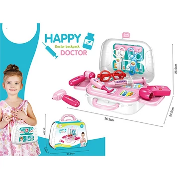 Hordozható pink orvosi készlet bőröndben 13db-os szett