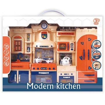 Modern Kitchen kék-narancs konyhaszett fénnyel és hanggal