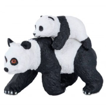 Little Wild nőstény panda kölykével figura