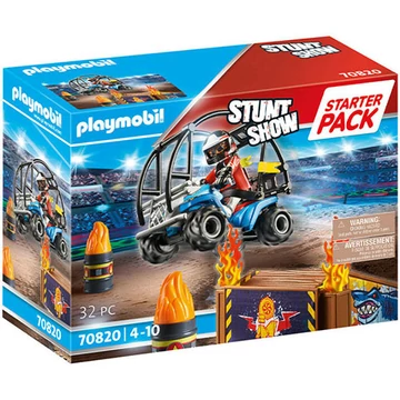 Playmobil: Stunt Show - Kaszkadőr quaddal és lángoló rámpával Starter Pack (70820)