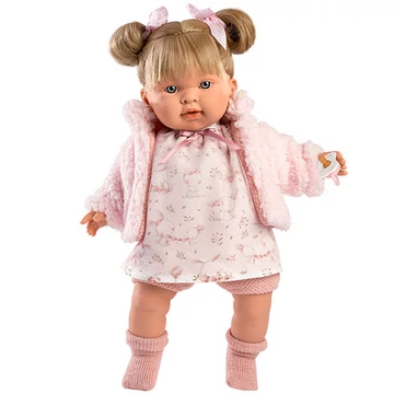 Llorens: Alexandra 42cm-es síró baba nyuszis ruhában