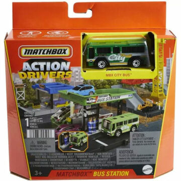 Matchbox: Buszpályaudvar városi busszal - Mattel
