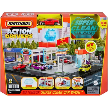 Matchbox: Nagy Pálya szett kisautóval - Autómosó - Mattel