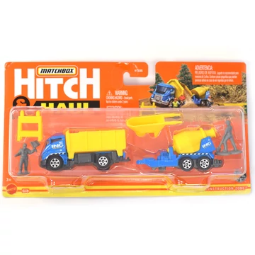 Matchbox: Utánfutós Construction Zone kisautó szett kiegészítőkkel - Mattel