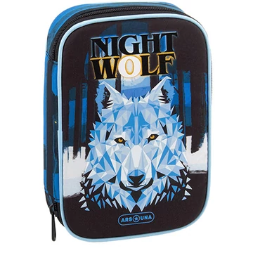 Ars Una: Nightwolf többszintes kihajtható tolltartó 15,5x22,5x4,5cm