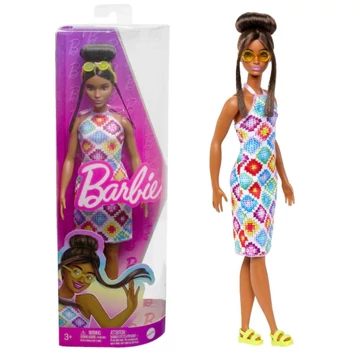Barbie Fashionista barátnők: Barbie baba színes ruhában szemüveggel - Mattel