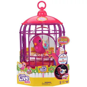 Little Live Pets: Tiara Twinkles interaktív papagáj kalitkában fénnyel és hanggal