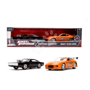 Kisautó Toyota Supra a Dodge Charger 1970 Fast & Furious Twin Pack Jada fém nyitható ajtókkal hossza 12 cm 1:32