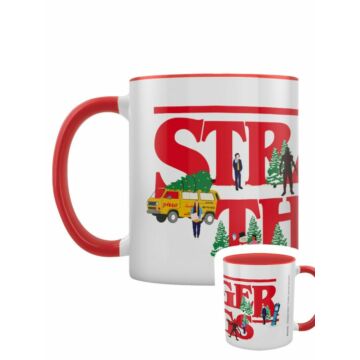 Stranger Things 4 (Christmas logó) piros belsejű bögre