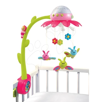 Kiságyforgó pillangókkal Flower Cotoons Smoby 110112 rózsaszín