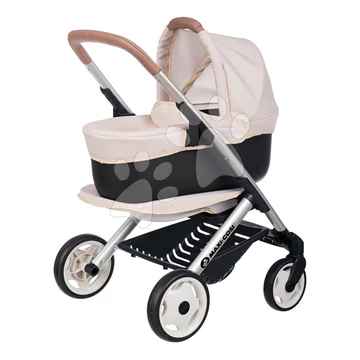 Kombinált babakocsi Puschair Sandy Maxi Cosi&Quinny Smoby mély sportos és hordozható mózeskosár 42 cm játékbabának 64 cm tolókarral