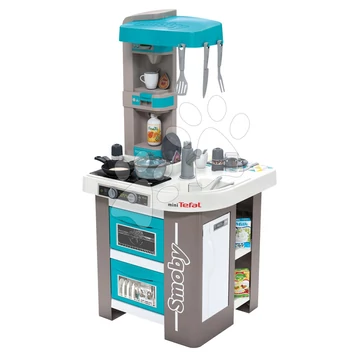 Játékkonyha elektronikus Tefal Studio Kitchen Bubble 360° Smoby mágikus bugyogással és 28 kiegészítővel 100 cm magas