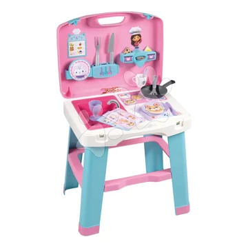 Konyha kofferben Gabby Kitchen Smoby hordozható 16 kiegészítővel és kártyák receptekkel 3 évtől SM311908
