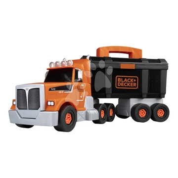 Kamion szerszámos kofferrel és szerszámokkal Bricolo Truck Black&Decker Smoby mechanikus fúróval 60 kiegészítővel