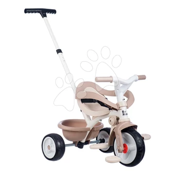 Tricikli szabadonfutó Be Move Comfort Tricycle Beige Smoby állítható tolókarral és védőkerettel és halk EVA kerekekkel 10 hó-tól SM740418
