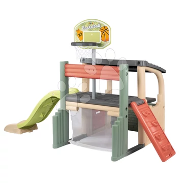 Játszóközpont kosárlabda palánkkal Fun Center Life Smoby 150 cm csúszda és focikapu mászófal UV szűrő 24 hó-tól - 2025 modell SM840206