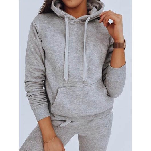 Női kapucnis sport pulóverek, szürke színben