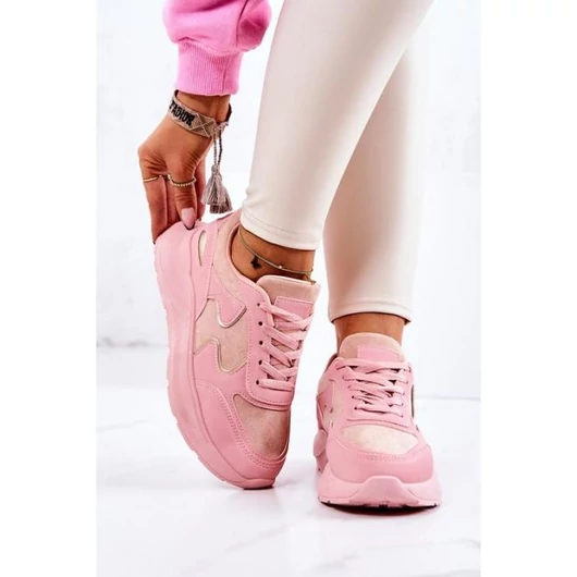 Rózsaszín, platformos tornacipő, hölgyeknek