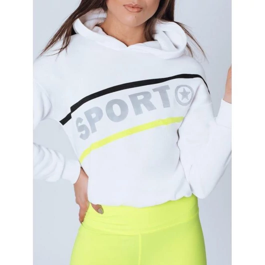 Klasszikus női pulóverek, fehér színben, mintával